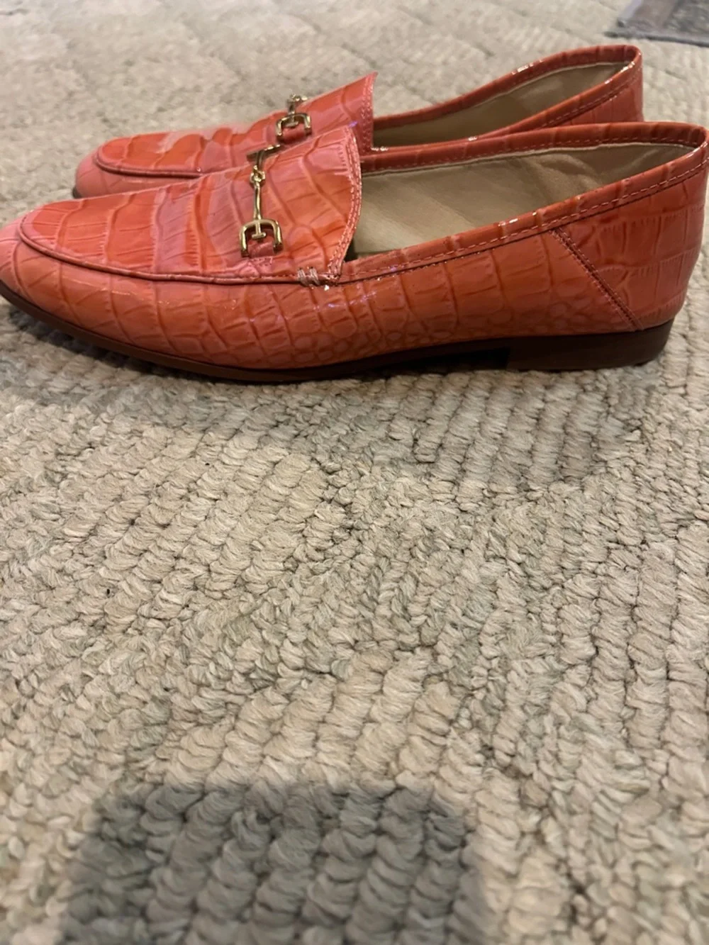 Sam Edelman Pink Croc-Embossed Leather Bit Loafer - Picture 8 of 12